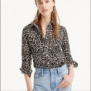 J. CREW Leopard Perfect Fit Shirt - Size 4